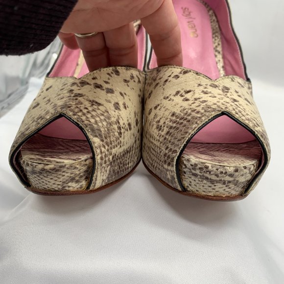 SIBYL VANE Snakeskin Pumps / Python Snake Skin Stiletto Heels Sybil Sz 10 - Picture 10 of 16